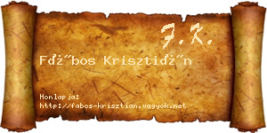 Fábos Krisztián névjegykártya